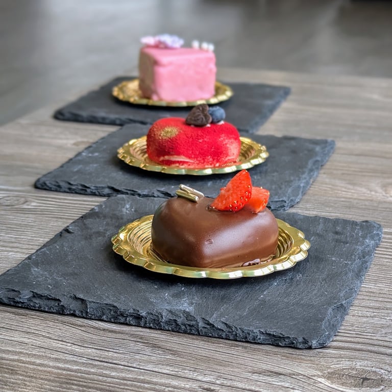 Brglez slaščičarna valentinova srca čokolada, cheescake jagoda in malina z belo čokoldao in