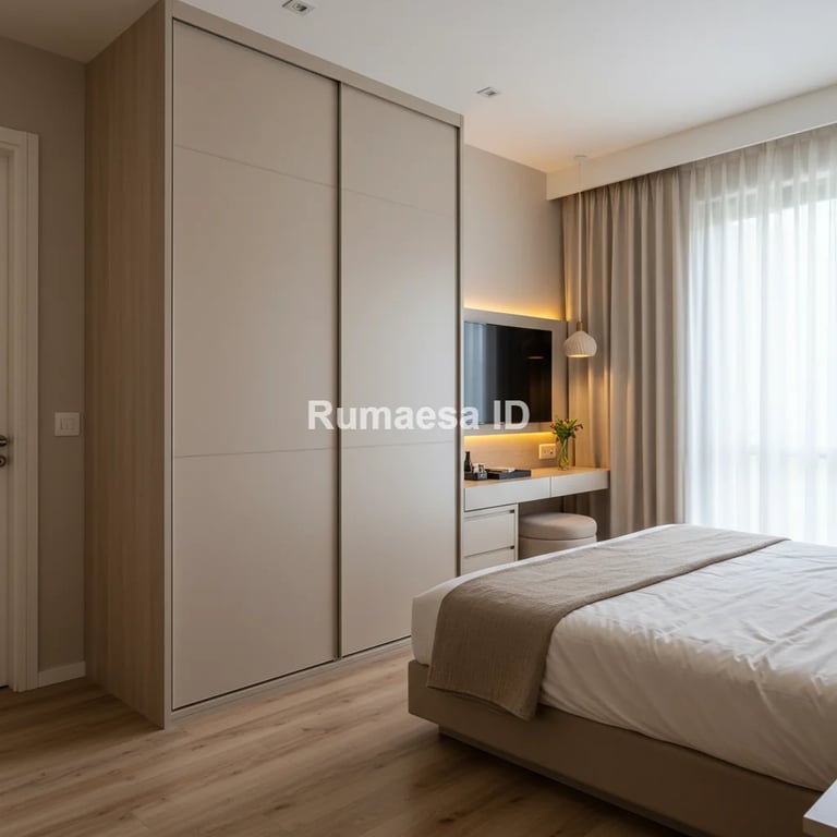lemari pakaian custom dengan pintu sliding