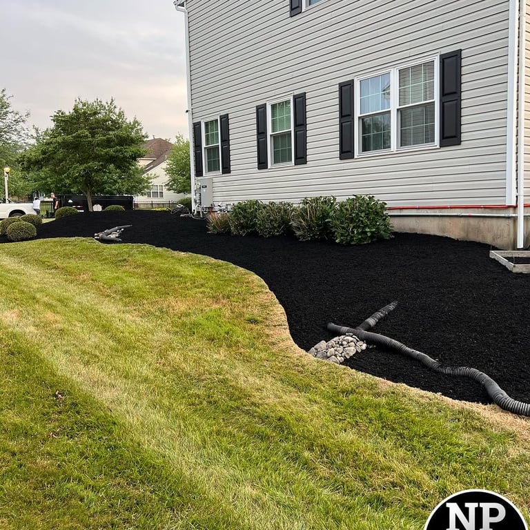 excellent landscaping and hardscaping of grass, stones and trees by NP Landscaping