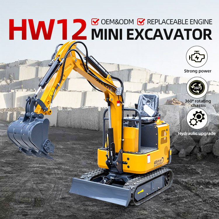 Brand New 1000kg HW-12 Mini Crawler Excavator description image