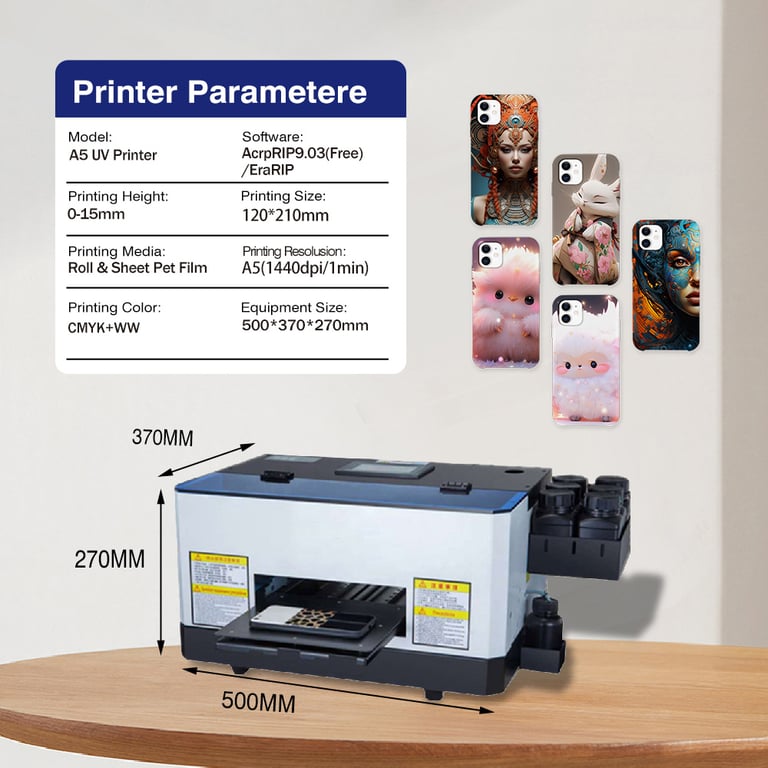 Mini A5 UV flatbed printer