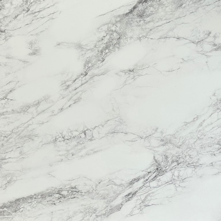 cubierta de cuarzo blanca con vetas grises