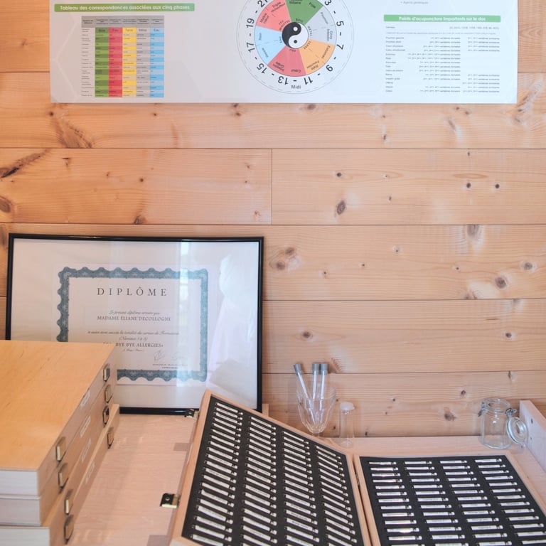 Diplôme et fioles Bye Bye Allergies