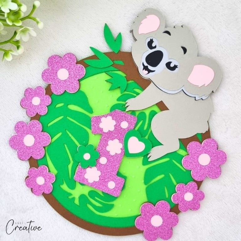 Round koala cake topper 