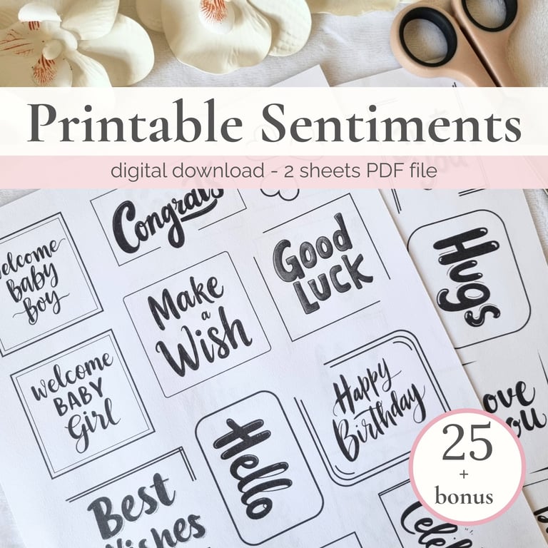 white sheet with card making sentiments