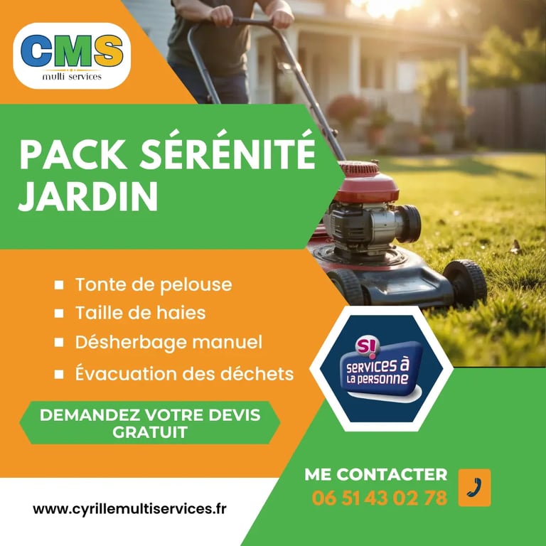 Visuel pack jardin – tonte, taille de haies et désherbage à Belfort