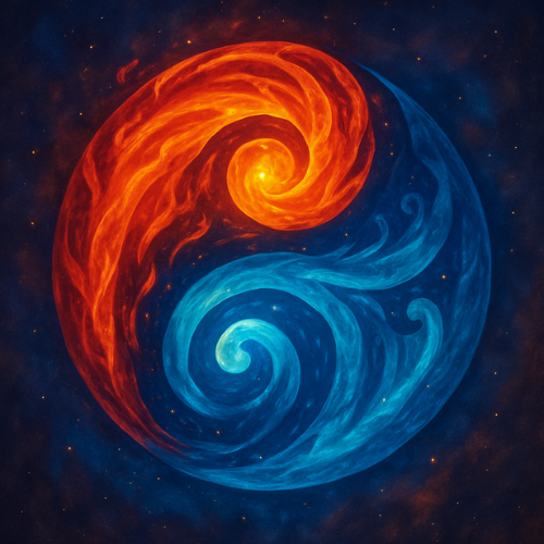 Illustration of one of the three Ayurvedic doshas — Pitta elemental symbol