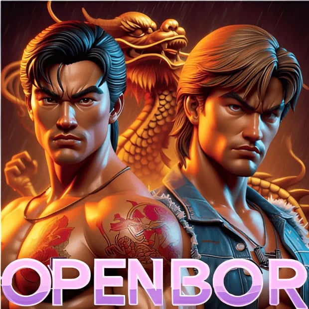 two men in a video game with the words openbor