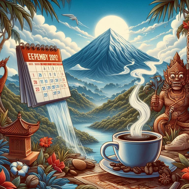 a cup of coffee and a calendar