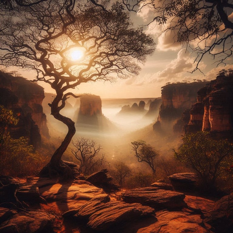 Parque Nacional da Serra da Capivara. (Imagem gerada através de IA)