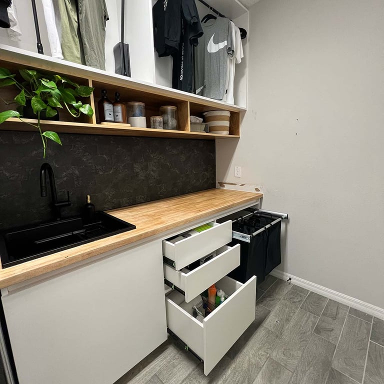 Picture of laundry renovation designed by White and Wood Custom Carpentry in Orlando Florida
