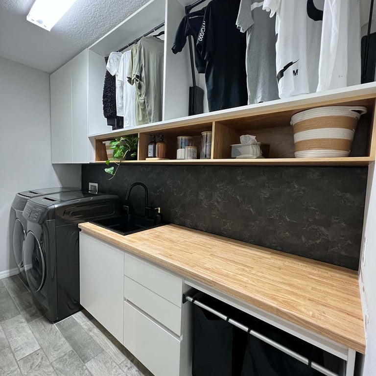 Picture of laundry renovation designed by White and Wood Custom Carpentry in Orlando Florida