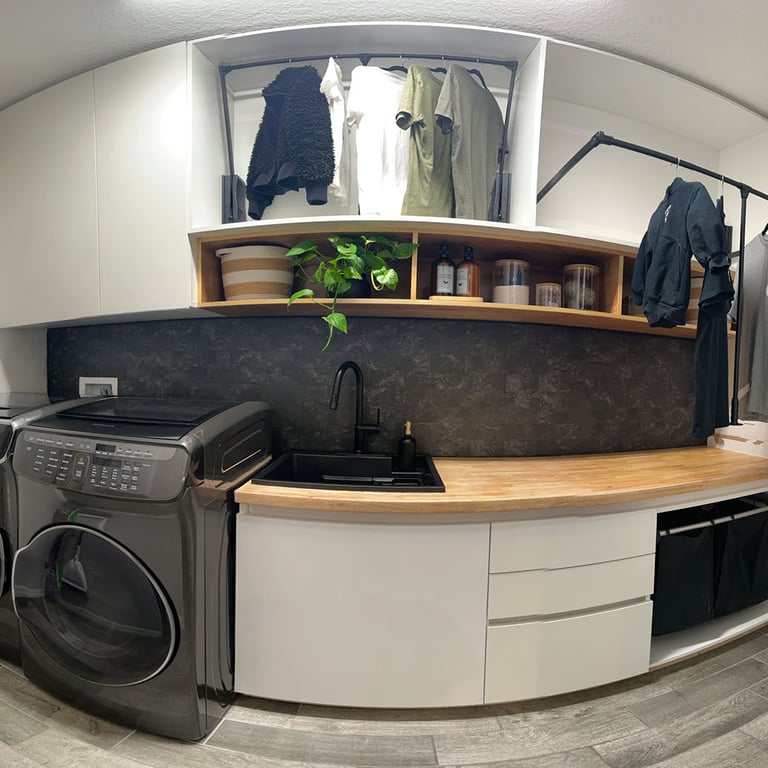 Picture of laundry renovation designed by White and Wood Custom Carpentry in Orlando Florida