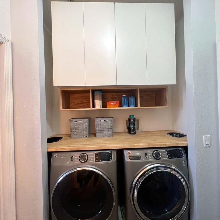 Picture of laundry renovation designed by White and Wood Custom Carpentry in Orlando Florida