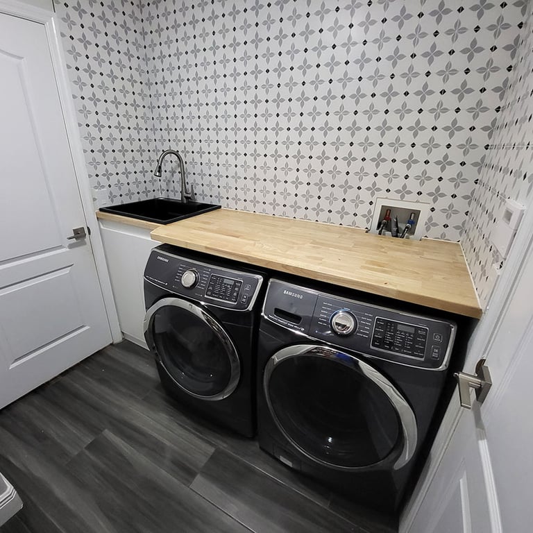 Picture of laundry renovation designed by White and Wood Custom Carpentry in Orlando Florida