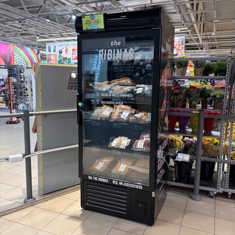 Self-service smart fridge with sous-vide ready meals in Riga, Latvia