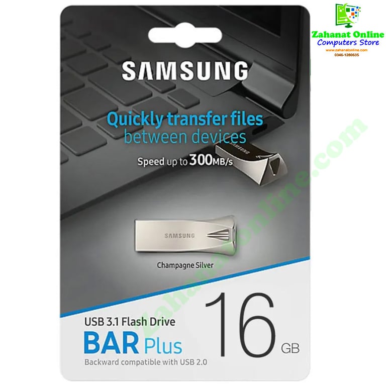Samsung 16 GB USB Flash Drive on White Background zahanatonline.com
