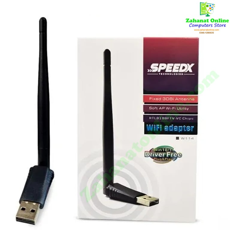 Speed X W114 300Mbps USB WiFi Adapter with Antenna zahanatonline.com
