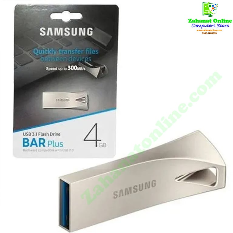 Samsung 4 GB USB Flash Drive on White Background zahanatonline.com
