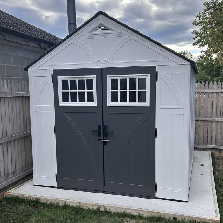 Assembled 8x10 resin shed in Woburn MA