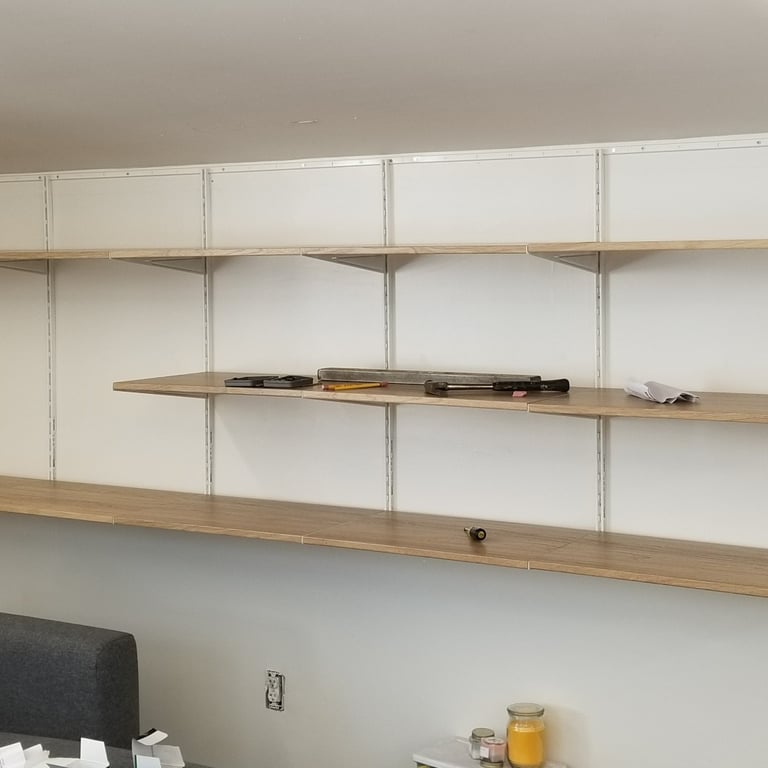 IKEA shelving installation underway