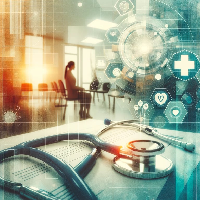 A modern illustration of a doctor's medical practice