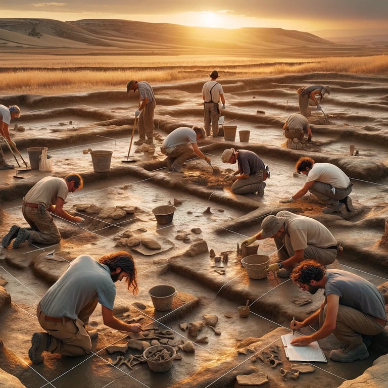 a group of people are gathered around a maze of sand