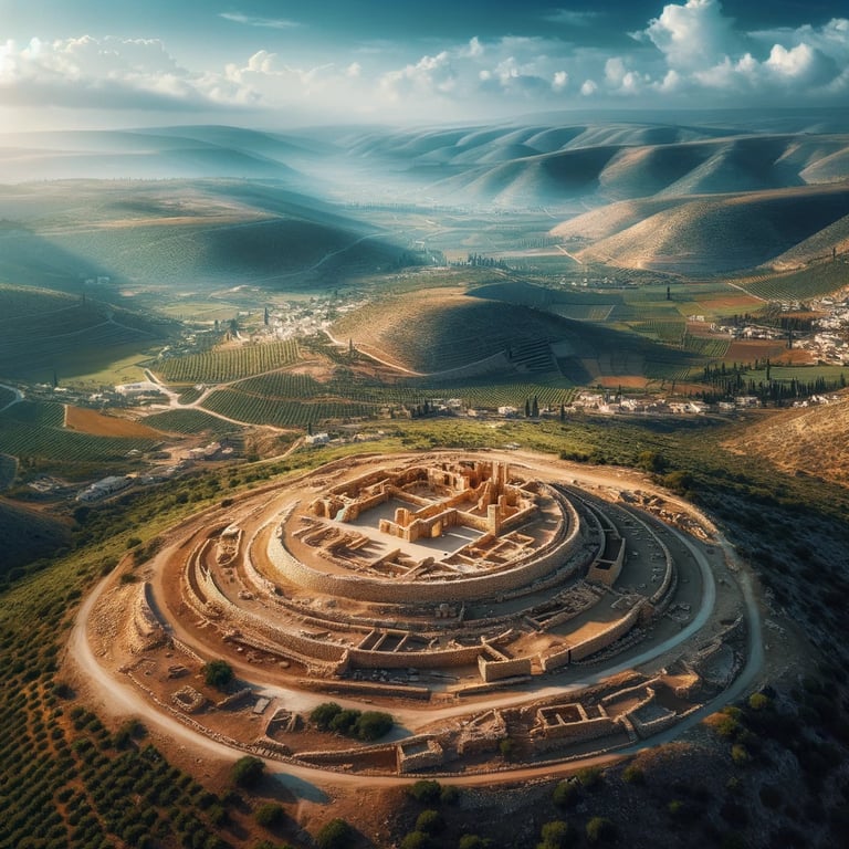 a large circular shaped building with a circular structure