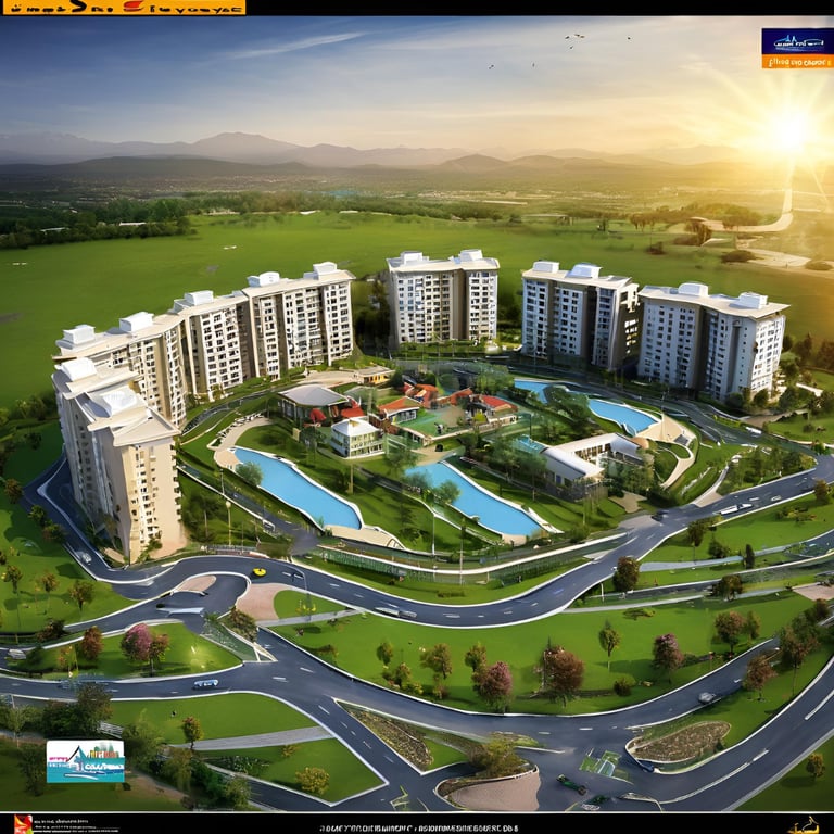 a large apartment complex with a swimming pool and a swimming pool
