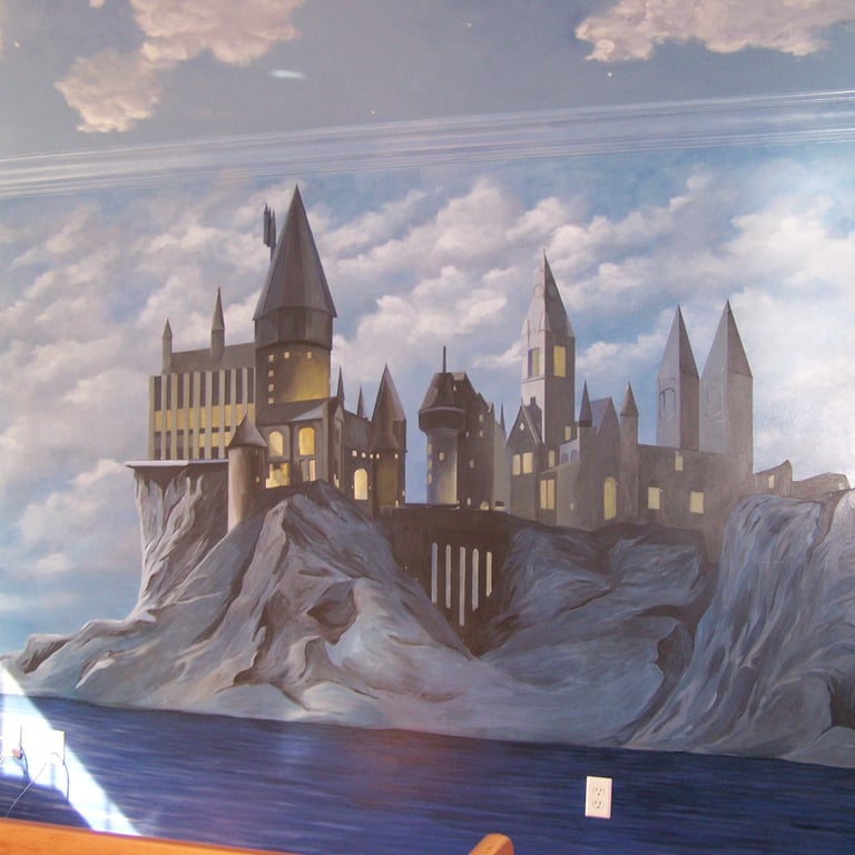 wizard castle mural by nj mural artist artworks by marcine