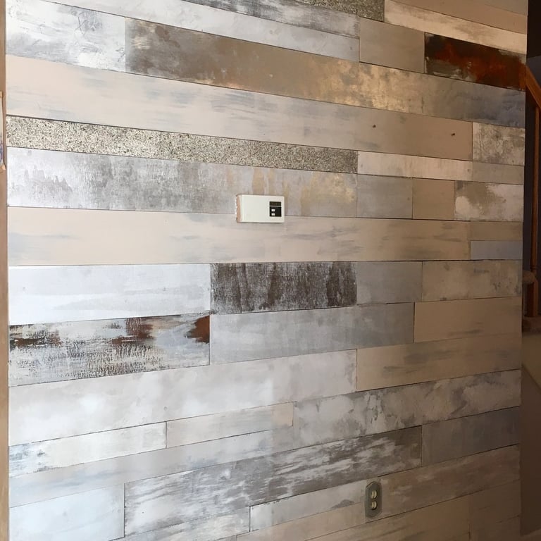 metallic plaster, foil, glitter barnyard wall by marcine in middlesex county, nj