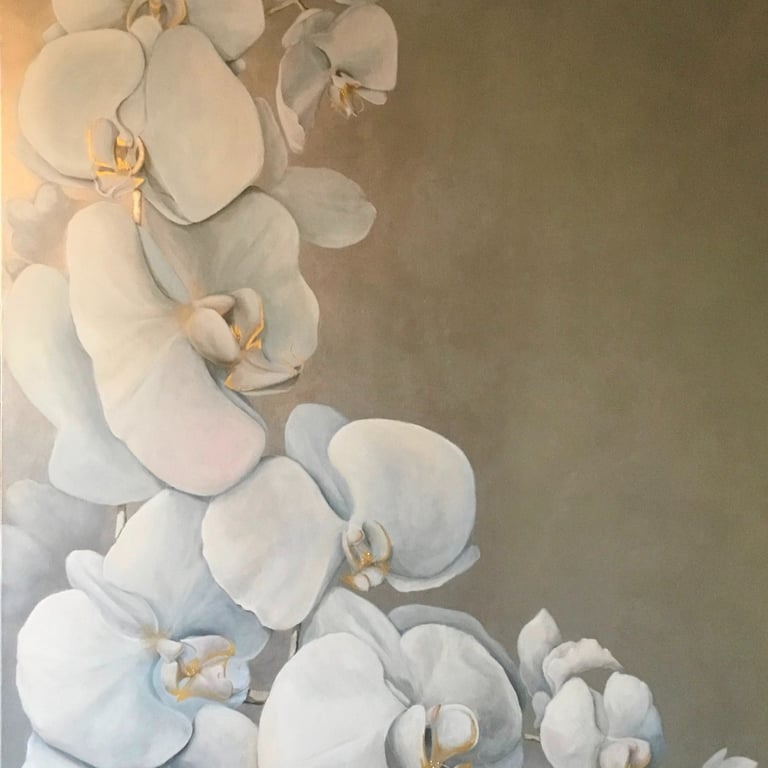 custom painting of orchids by marcine in pennington, nj