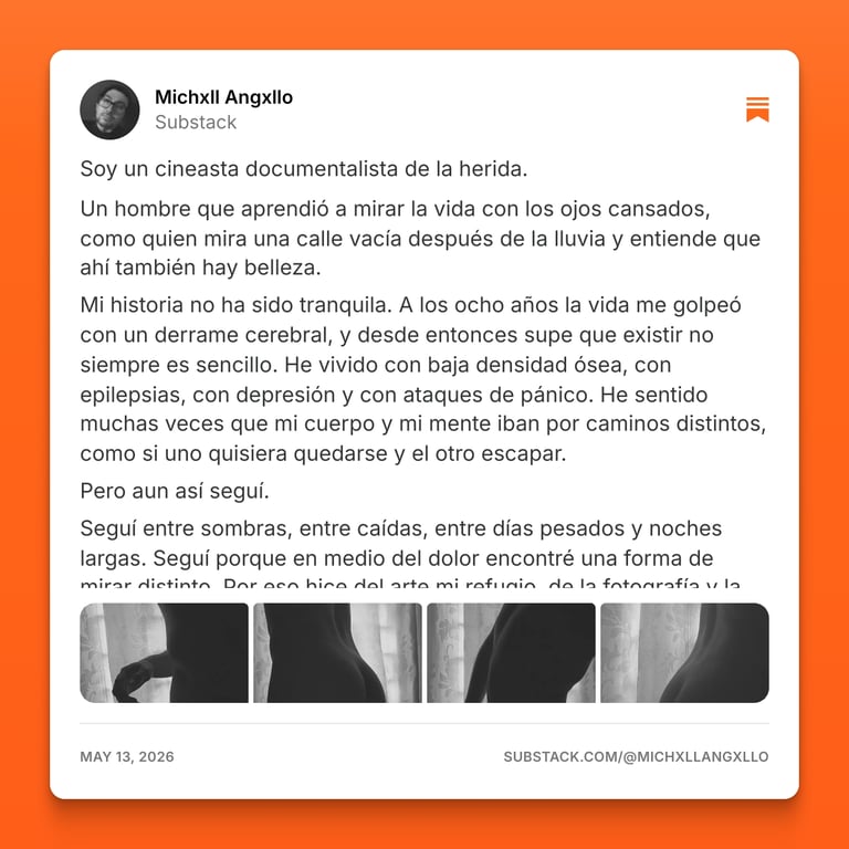 Substack text by Michxll Angxllo about being a filmmaker and pain.