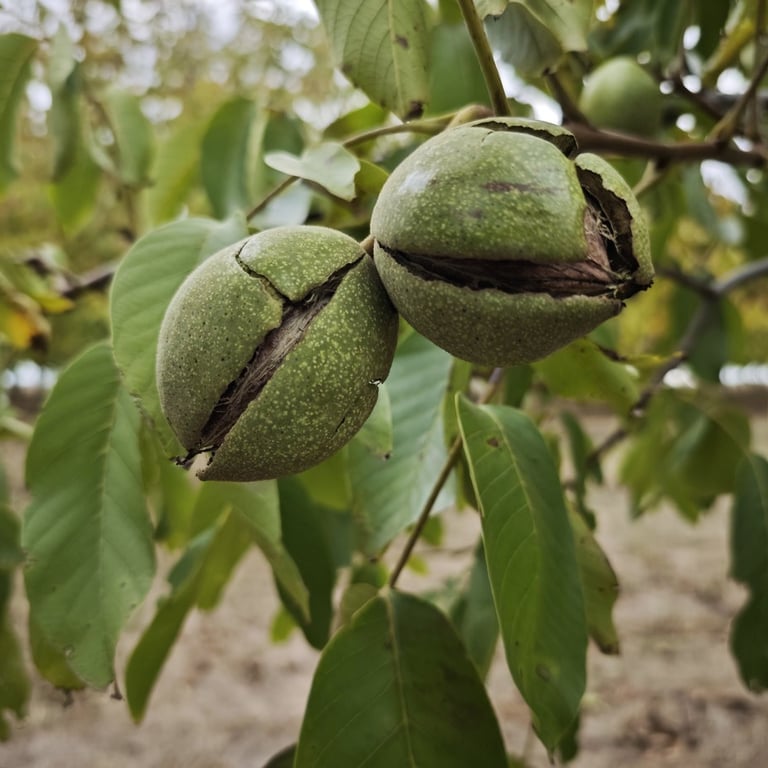 Zreli orasi na drvetu pre berbe – plantaža u Bajši