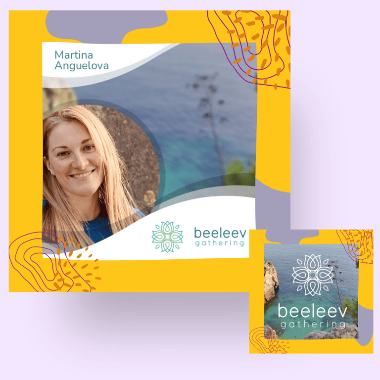 Beeleev Gathering Facilitator image and the Sesimbra coast.