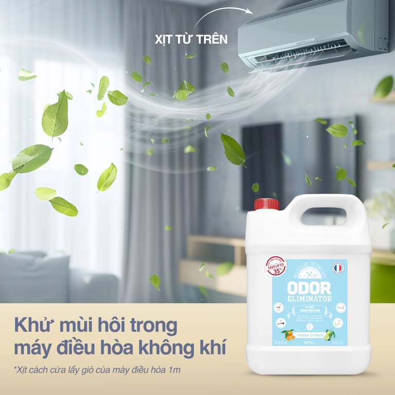 Khử mùi hôi trong máy điều hoà không khí, diệt vi rút, vi khuẩn