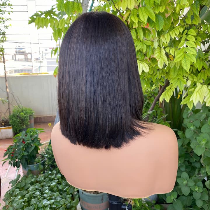 Side or back view of VietSilkHair 2x6 wig on mannequin highlighting smooth texture and natural flow of the hair