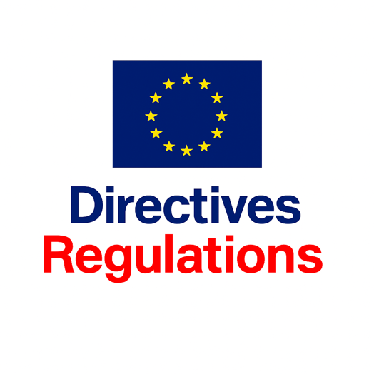 a european union flag with the words directives regulation