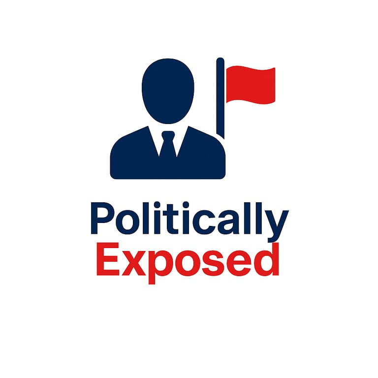a man in a suit and tie with a red flag