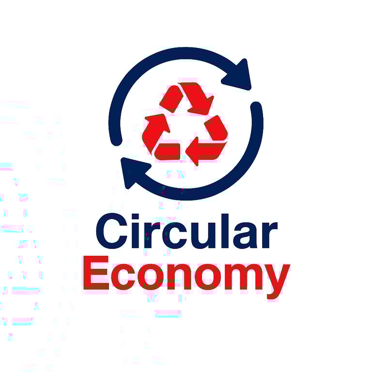 a circular shaped circular logo with a recycling bin