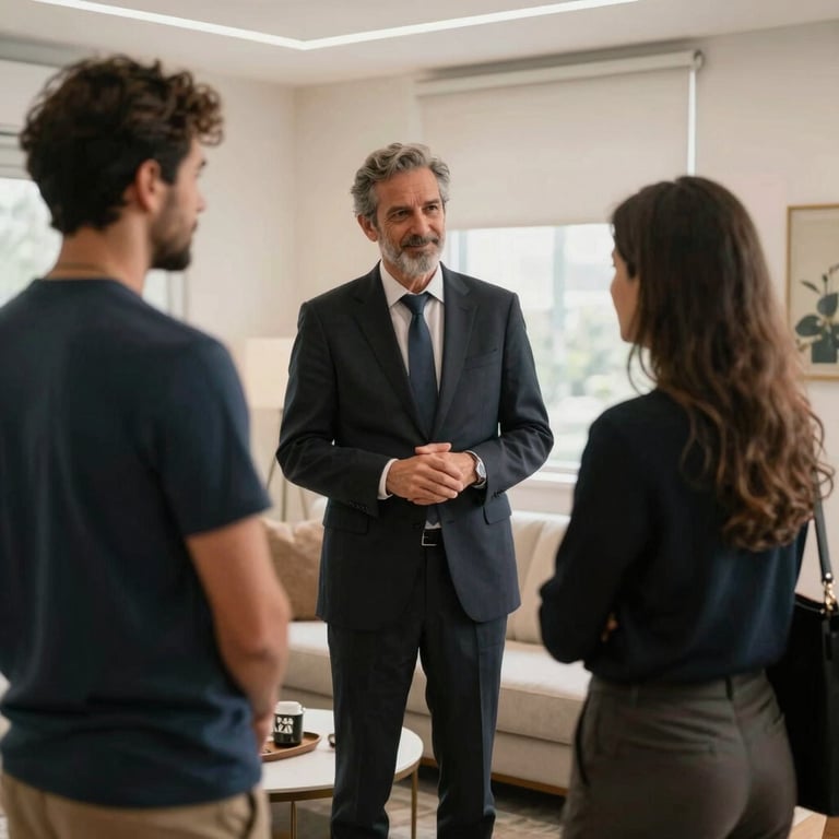 Maitre elegante recebendo clientes em uma das unidades da Buffalo, ambiente sofisticado.