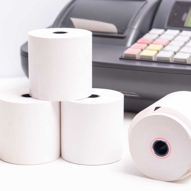 Papel continuo para ticket o recibo