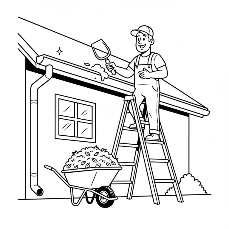 a man is painting a house with a wheelbar