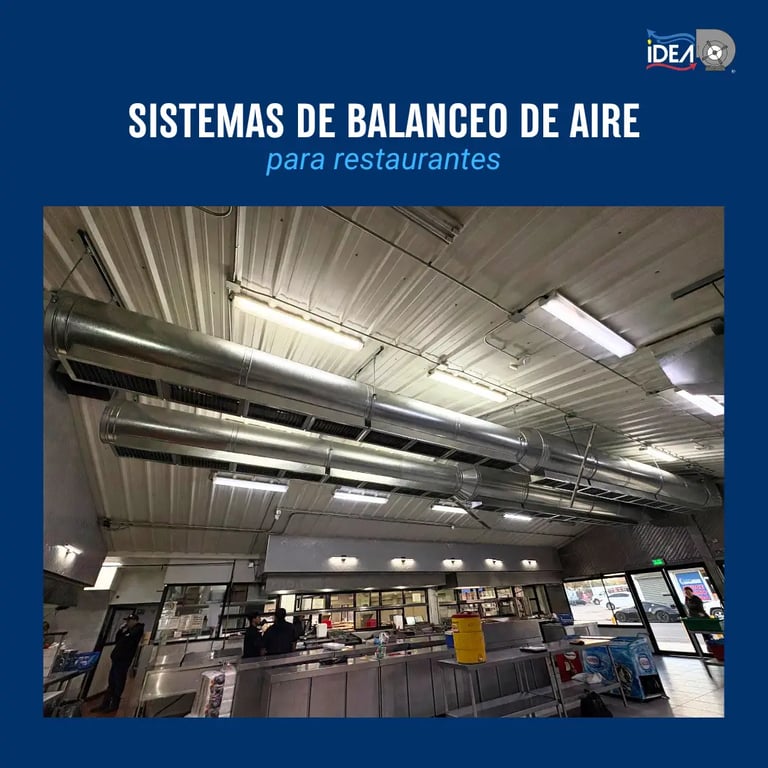Sistema de aire acondicionado en la cocina de un restaurante en Mexicali.