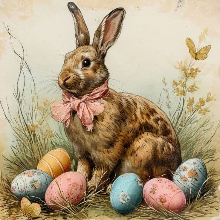 Easter Bunny and Eggs 2025
