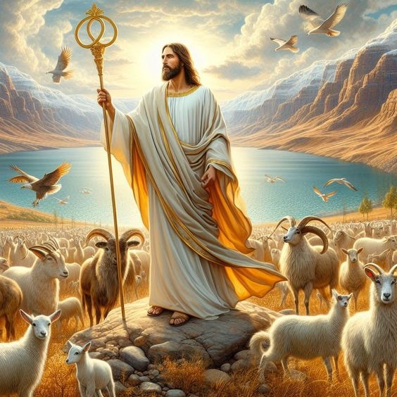 Jesus protecting his sheep