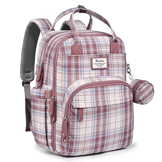 Diaper bag backpack with pacifier holder.