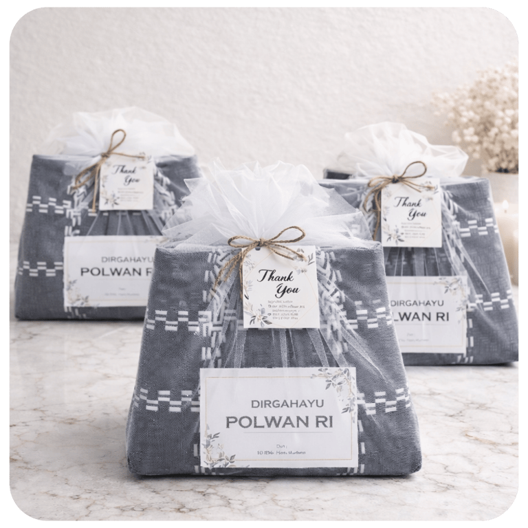 Souvenir tas anyaman plastik handmade untuk acara POLWAN RI hasil pemesanan grosir