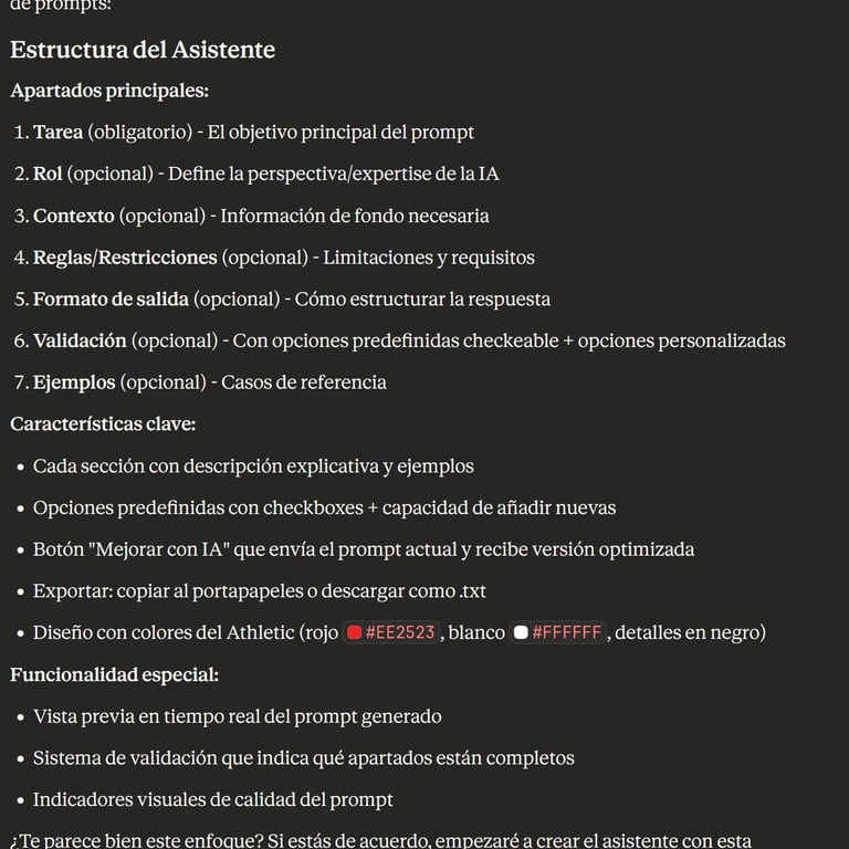 Captura del chat con Claude durante el proceso de creación del artefacto.