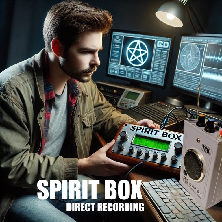 young man sat at control desk with spirit box